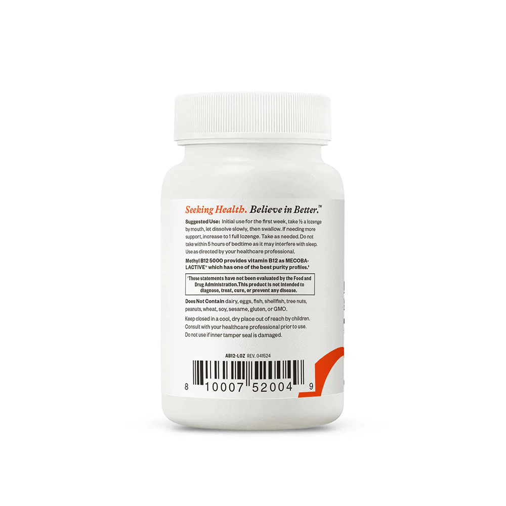 Active B12 5000 - 60 Lozenges | Seeking Health - Image 4