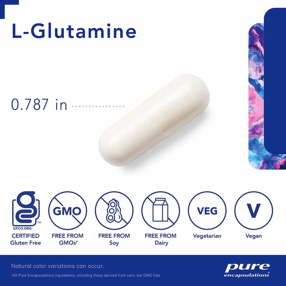 L-Glutamine 500mg - 90 Capsules | Pure Encapsulations - Image 4