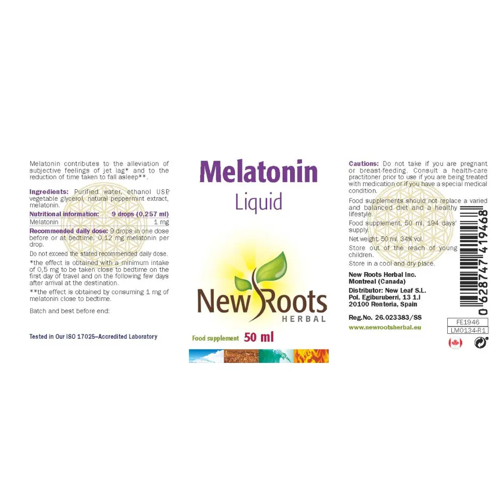 Melatonin Liquid - 50 ml | New Roots Herbal - Image 2
