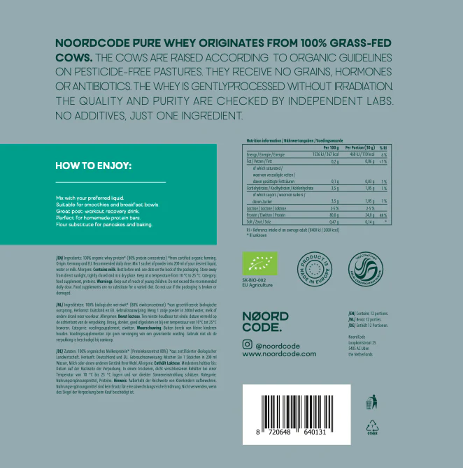 Organic Pure Whey - Single Servings 360g | NoordCode - Image 4