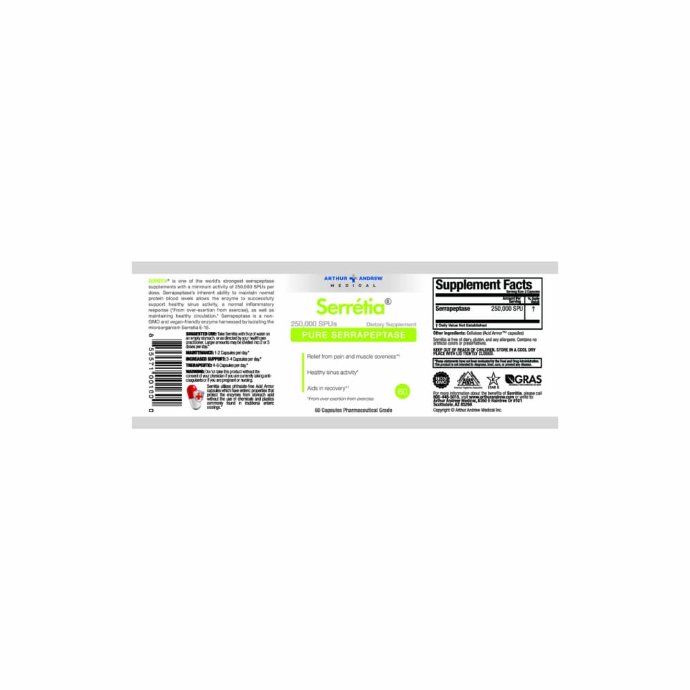 Serretia - 60 Capsules | Arthur Andrew Medical - Image 3