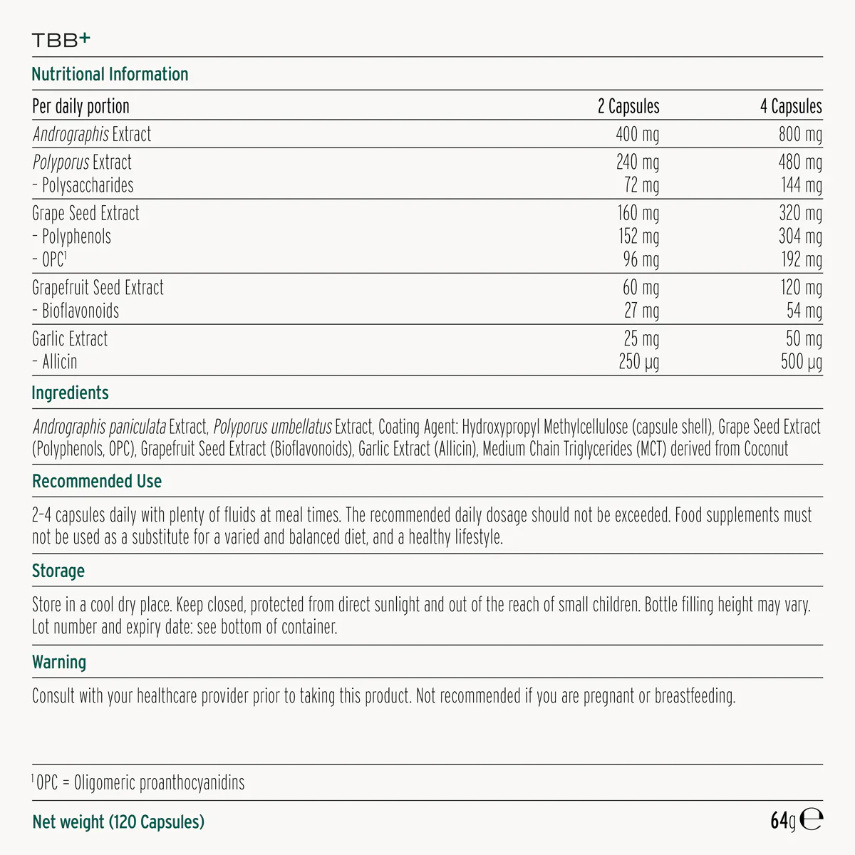 TBB+ - 120 Capsules | Anti-microbial Support Formula | MakeWell - Image 2